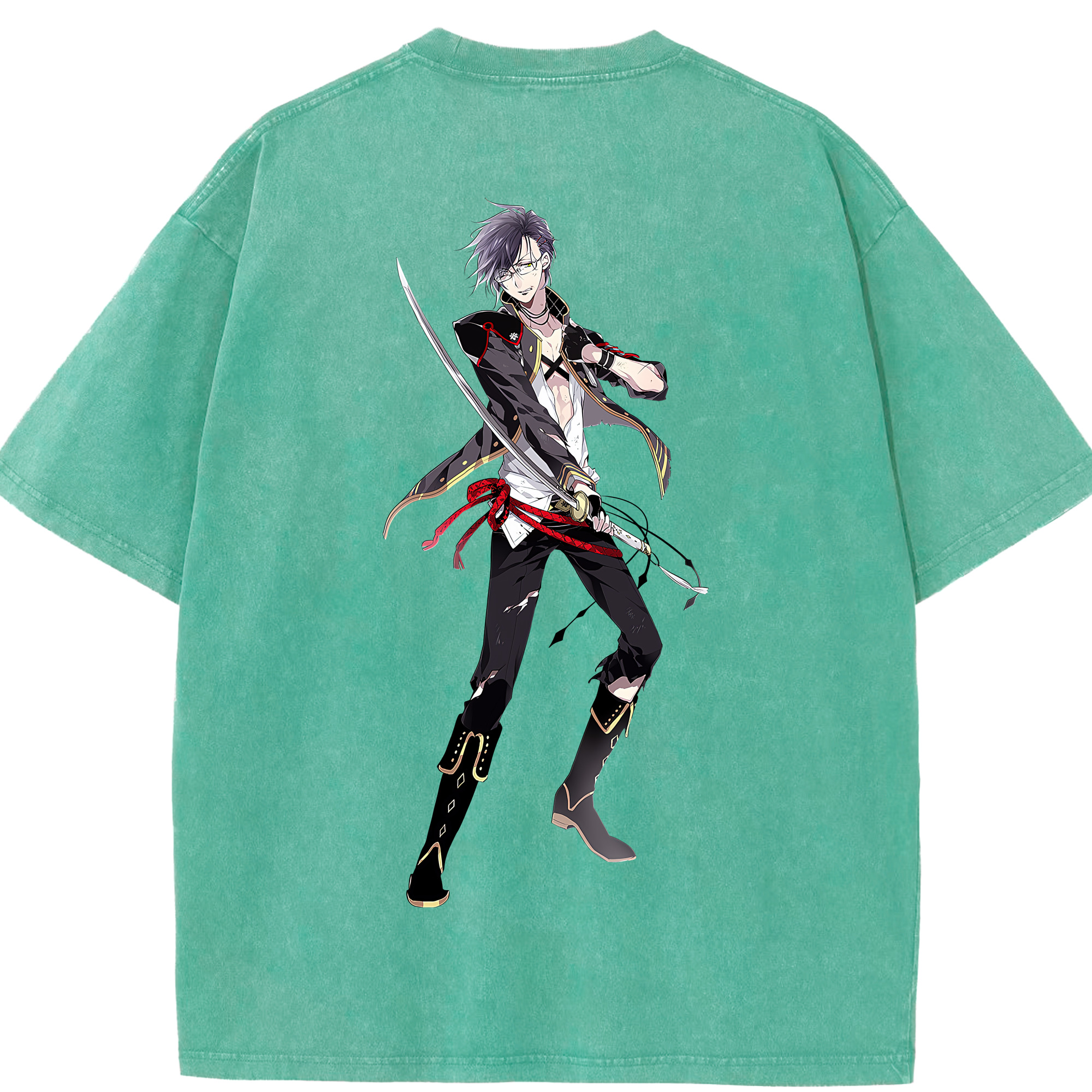 （画像用） 刀剣乱舞 Touken Ranbu 綿100% ヴィンテージ風 半袖Tシャツ（背面プリント）